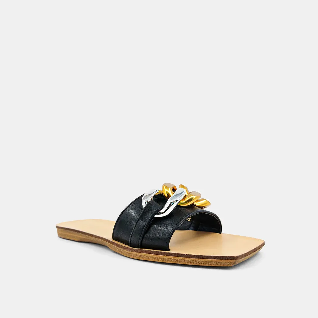SHUSHOP Dorita Chain Sandals- Black