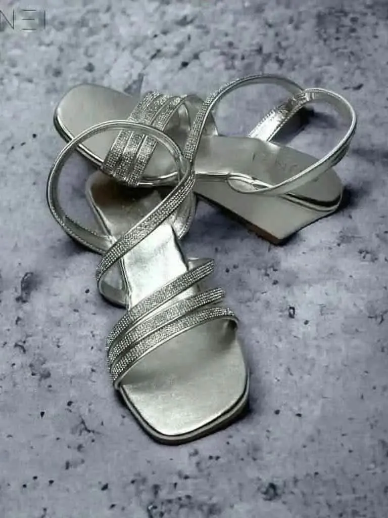 Silver Glitter Wedges
