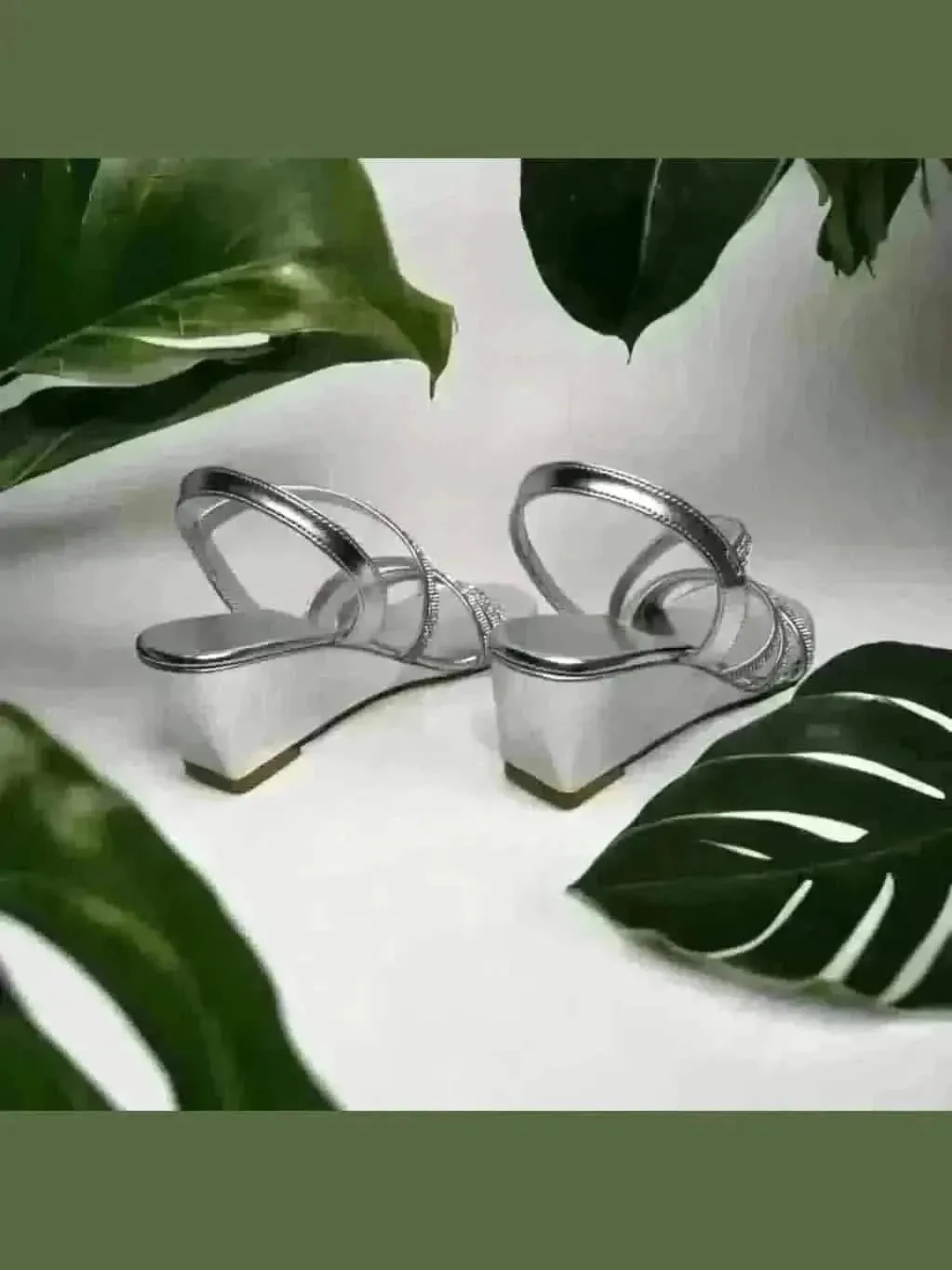 Silver Glitter Wedges