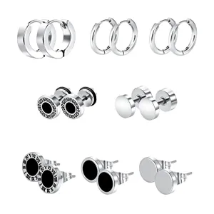 Silver Goth Punk Earrings Set