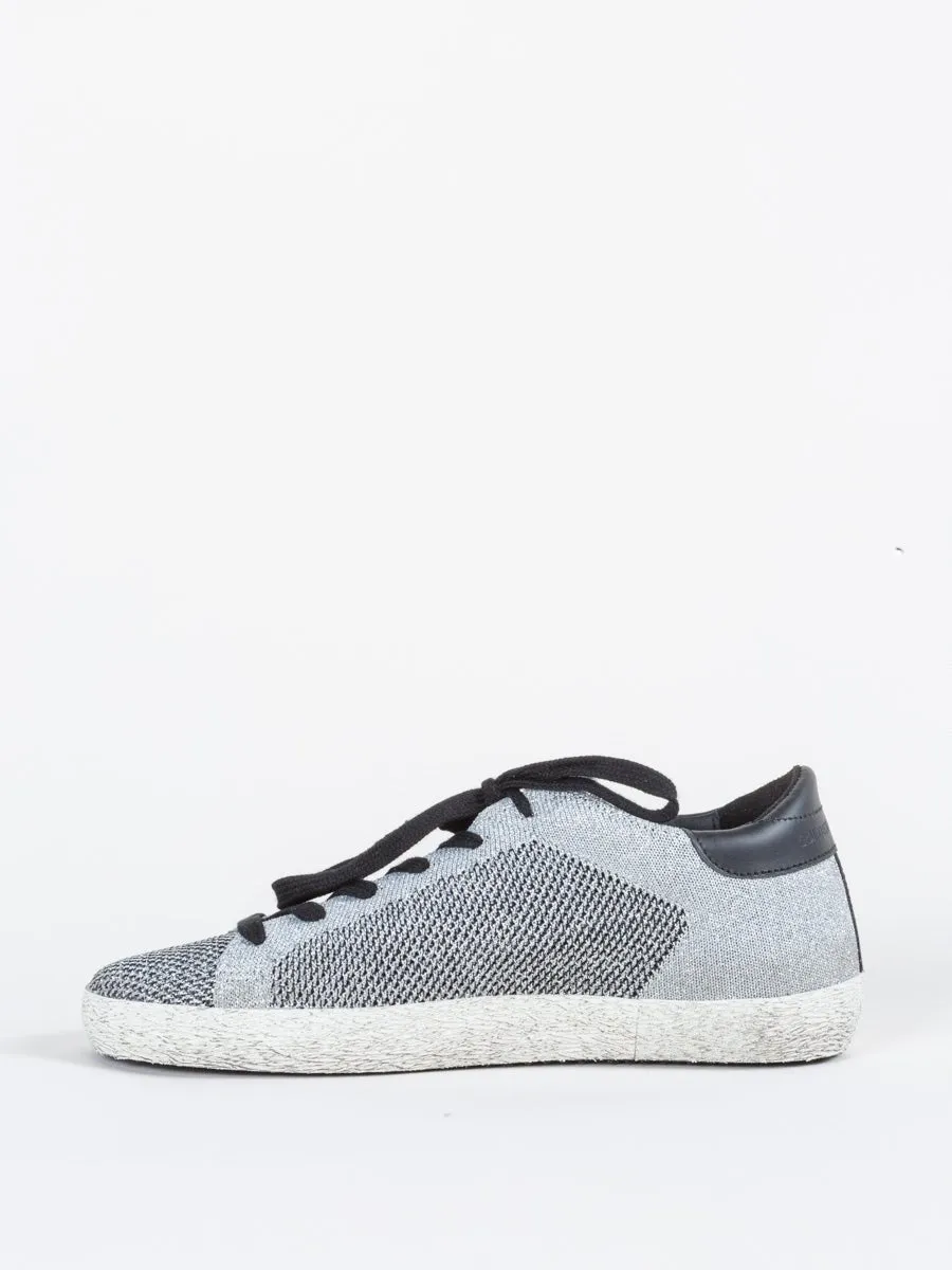 silver lurex knit sneaker