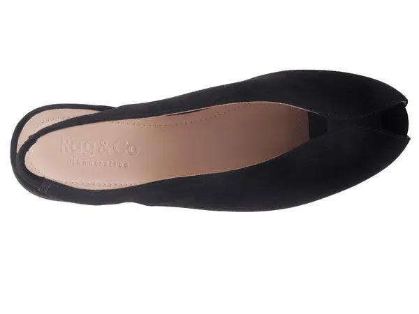 Size US 5 Gretchen Slingback Genuine Suede Flat Sandals