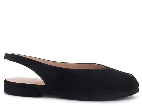 Size US 5 Gretchen Slingback Genuine Suede Flat Sandals