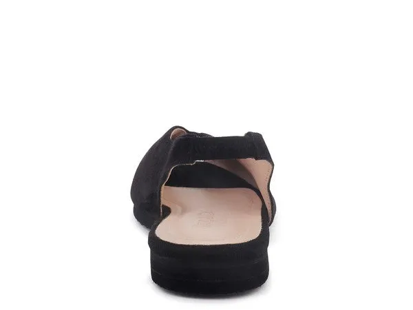 Size US 5 Gretchen Slingback Genuine Suede Flat Sandals