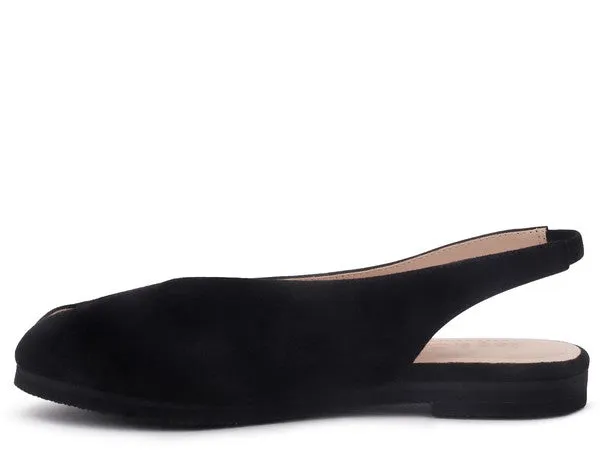 Size US 5 Gretchen Slingback Genuine Suede Flat Sandals