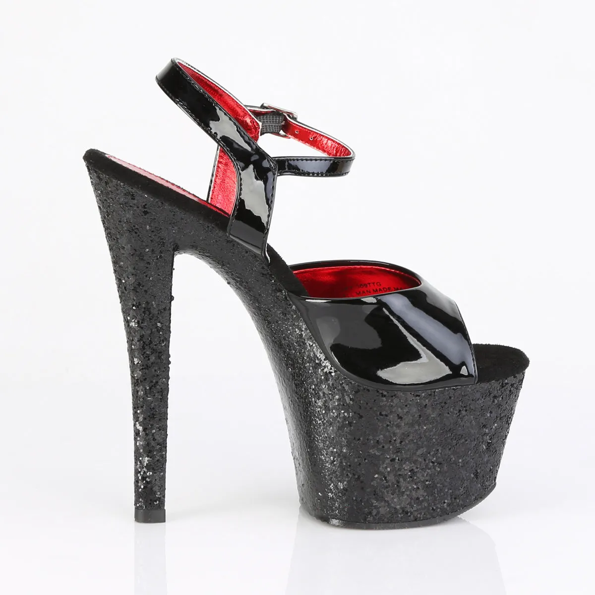 SKY-309  Black Patent/Black Glitter