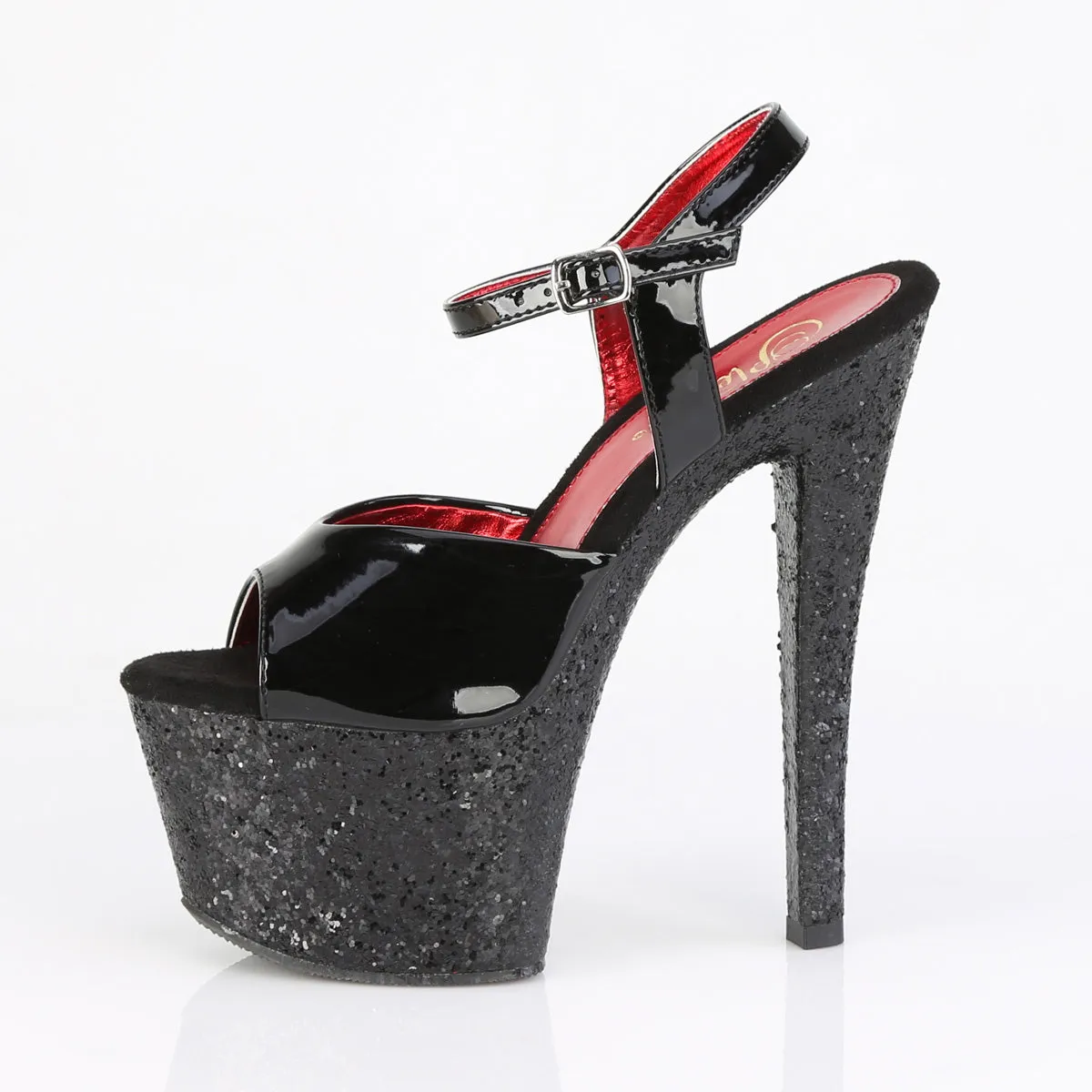 SKY-309  Black Patent/Black Glitter