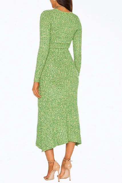 SKYE CUTOUT RIBBED-KNIT MIDI DRESS