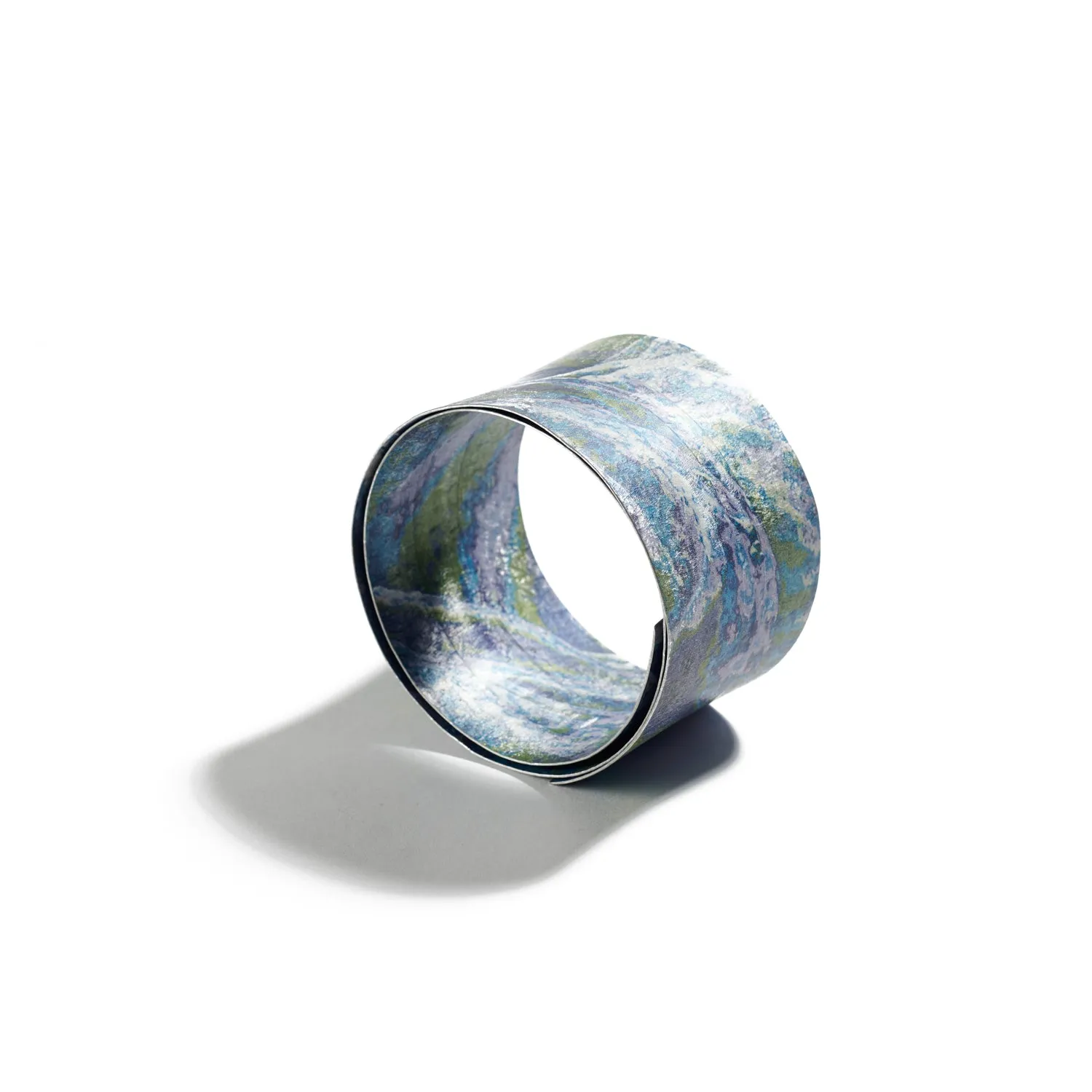 Small Crazed Bangle in Blue/Green