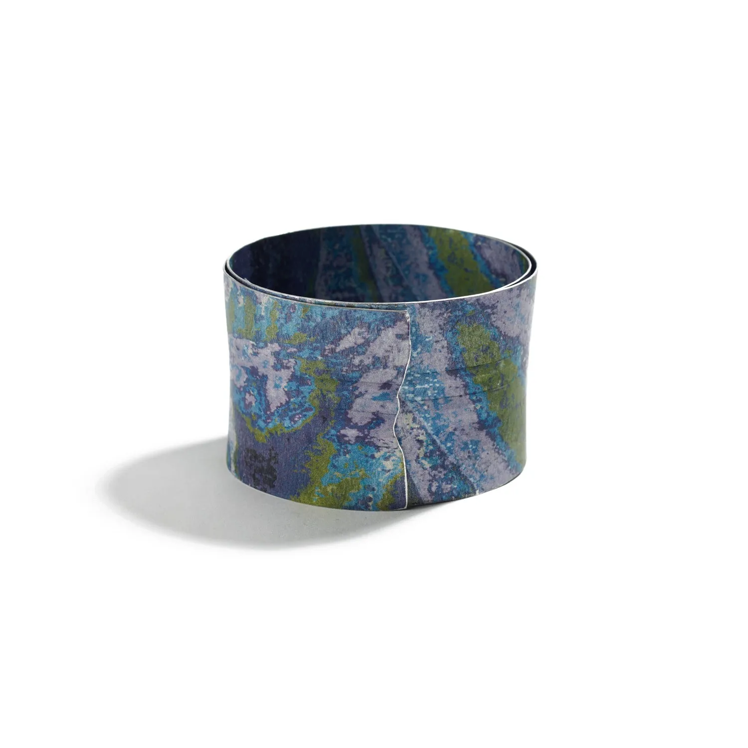 Small Crazed Bangle in Blue/Green