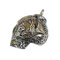 Small Mexican Sugar Skull Sterling Silver Steampunk Pendant