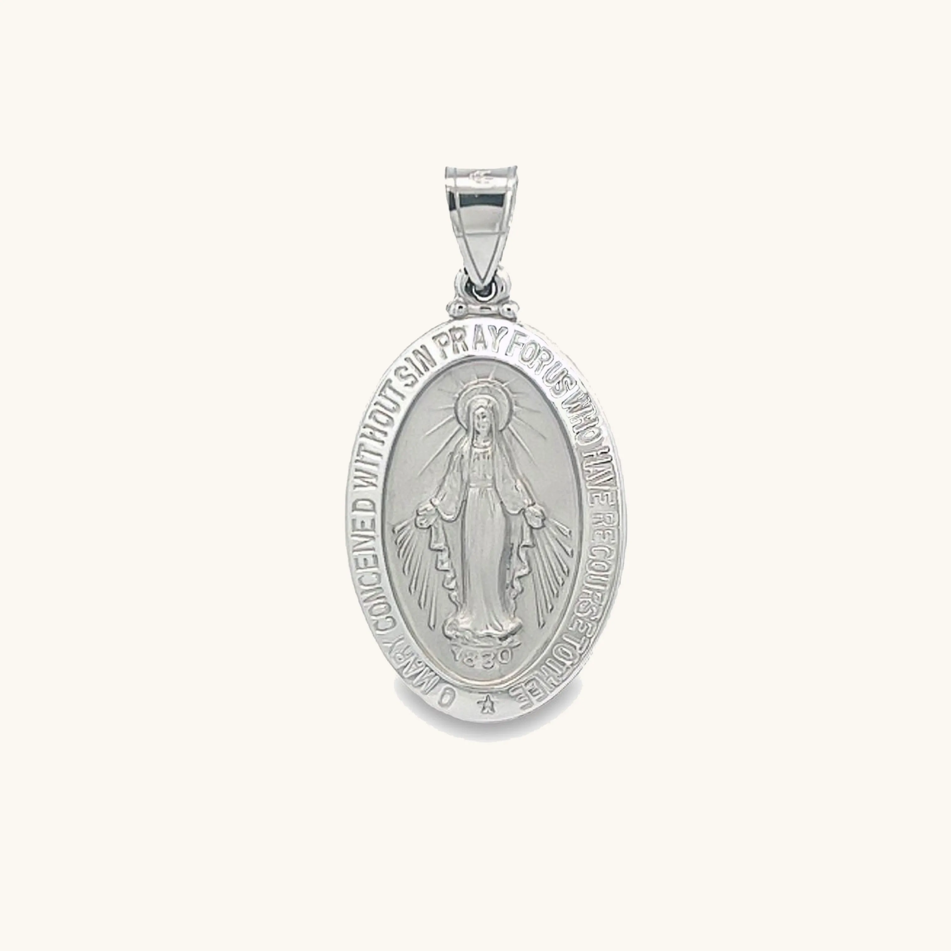 SOLID 14K GOLD MIRACULOUS MEDAL | OVAL