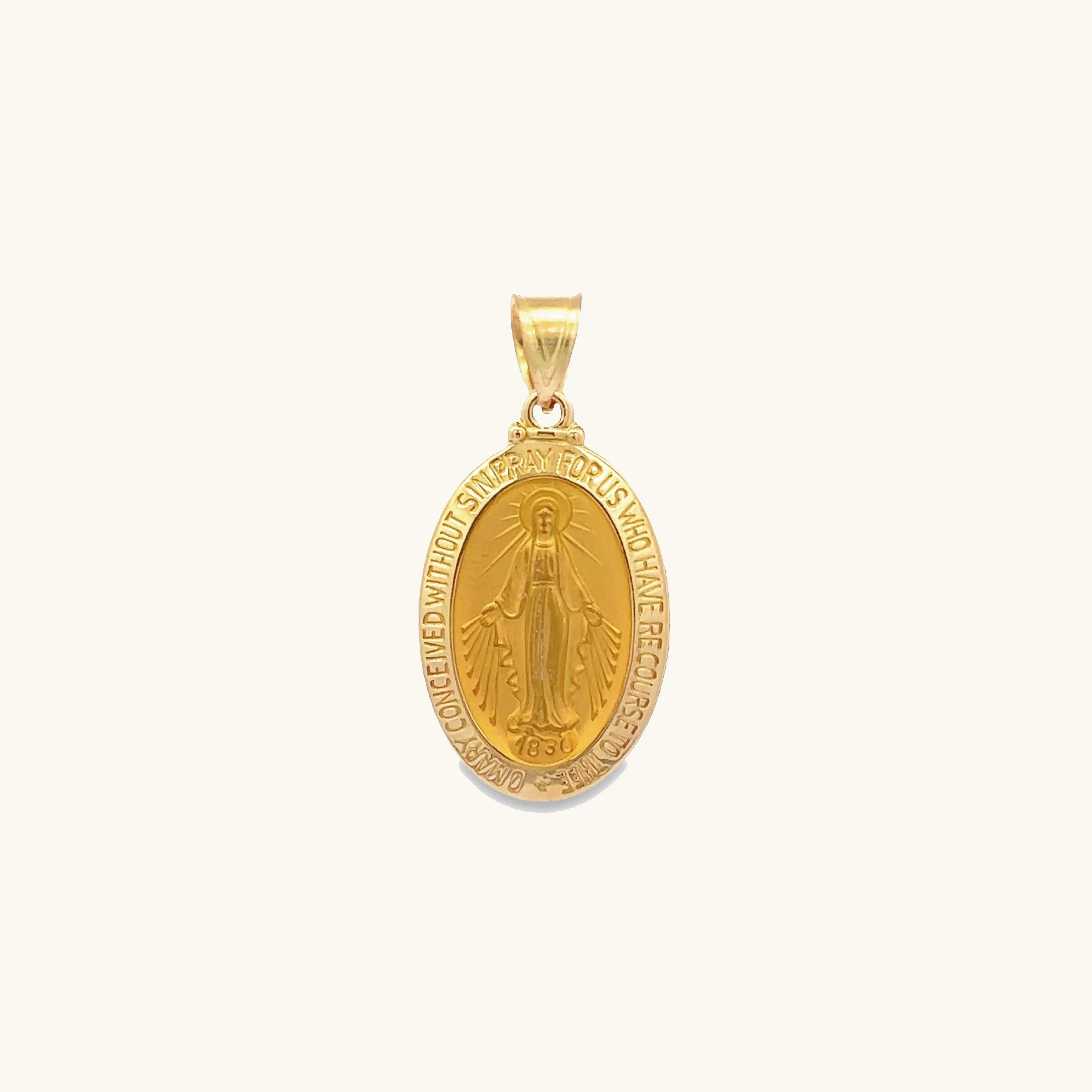 SOLID 14K GOLD MIRACULOUS MEDAL | OVAL