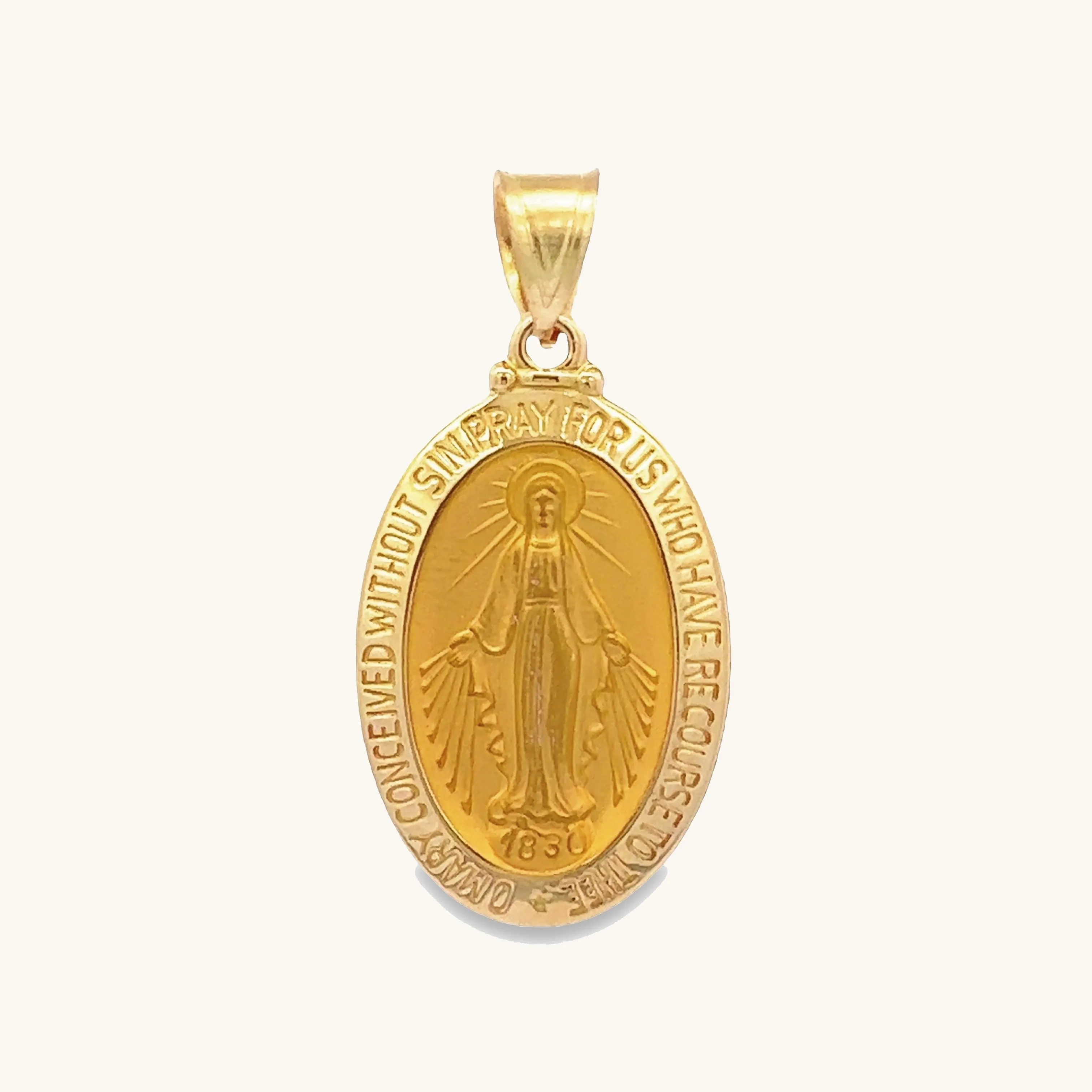 SOLID 14K GOLD MIRACULOUS MEDAL | OVAL