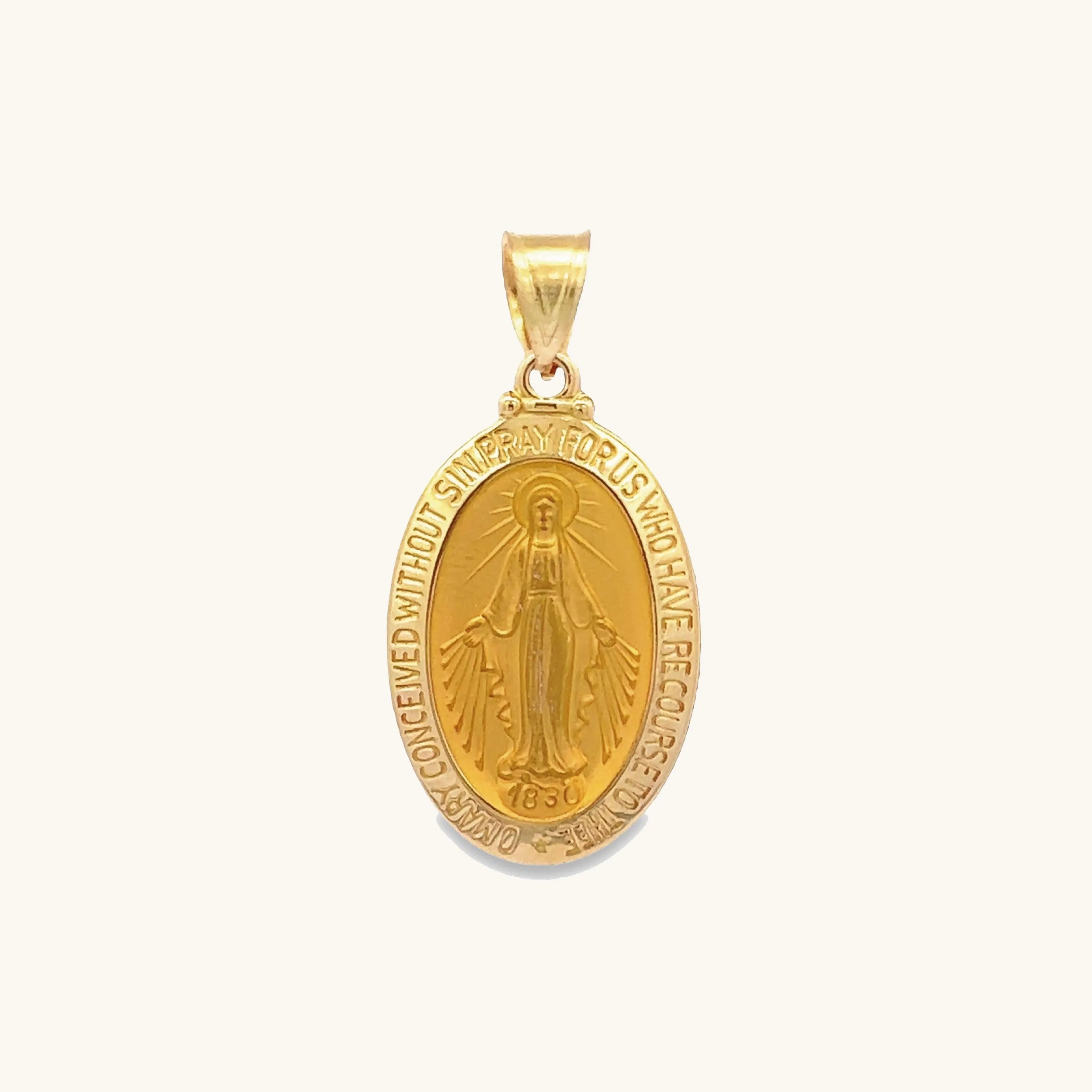 SOLID 14K GOLD MIRACULOUS MEDAL | OVAL
