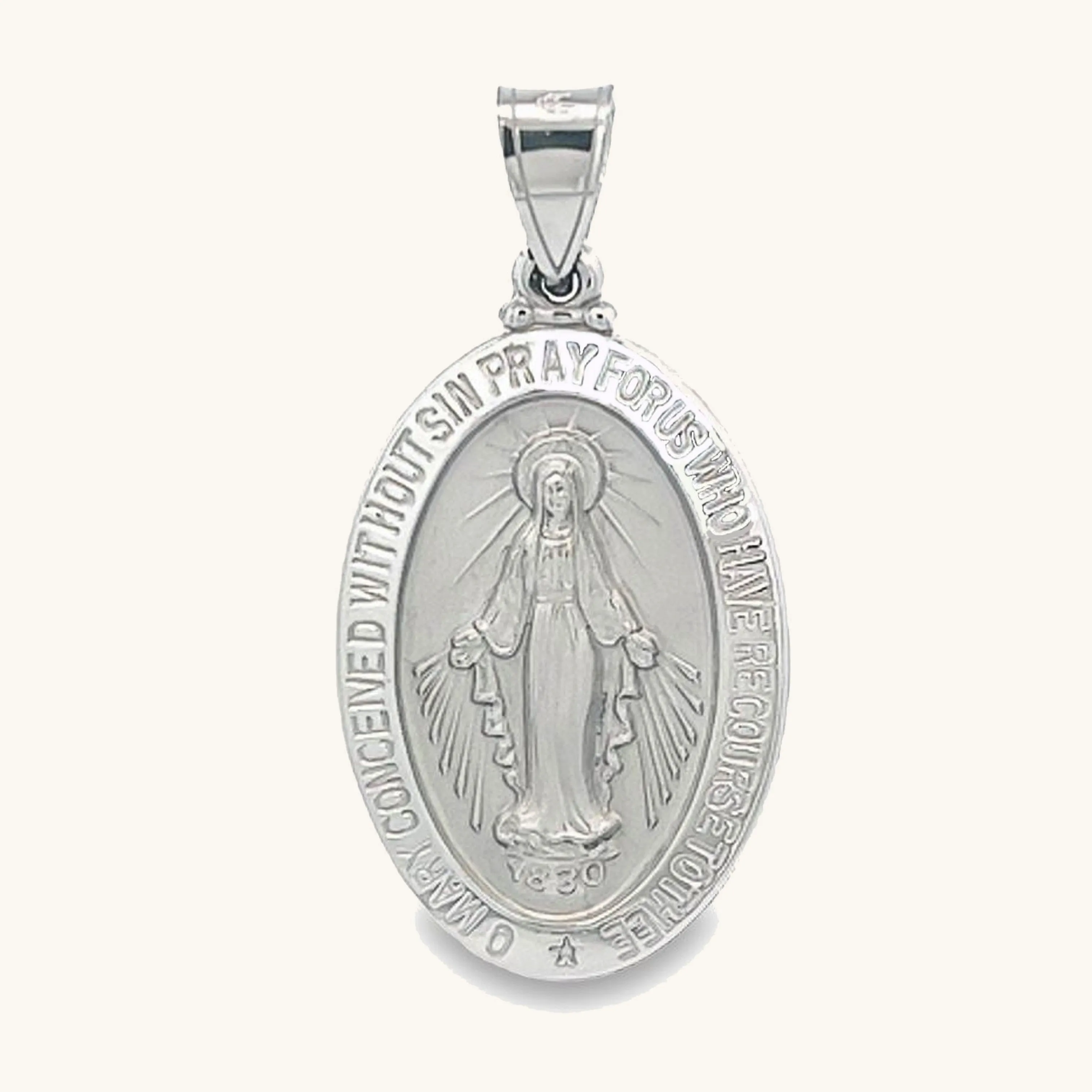 SOLID 14K GOLD MIRACULOUS MEDAL | OVAL