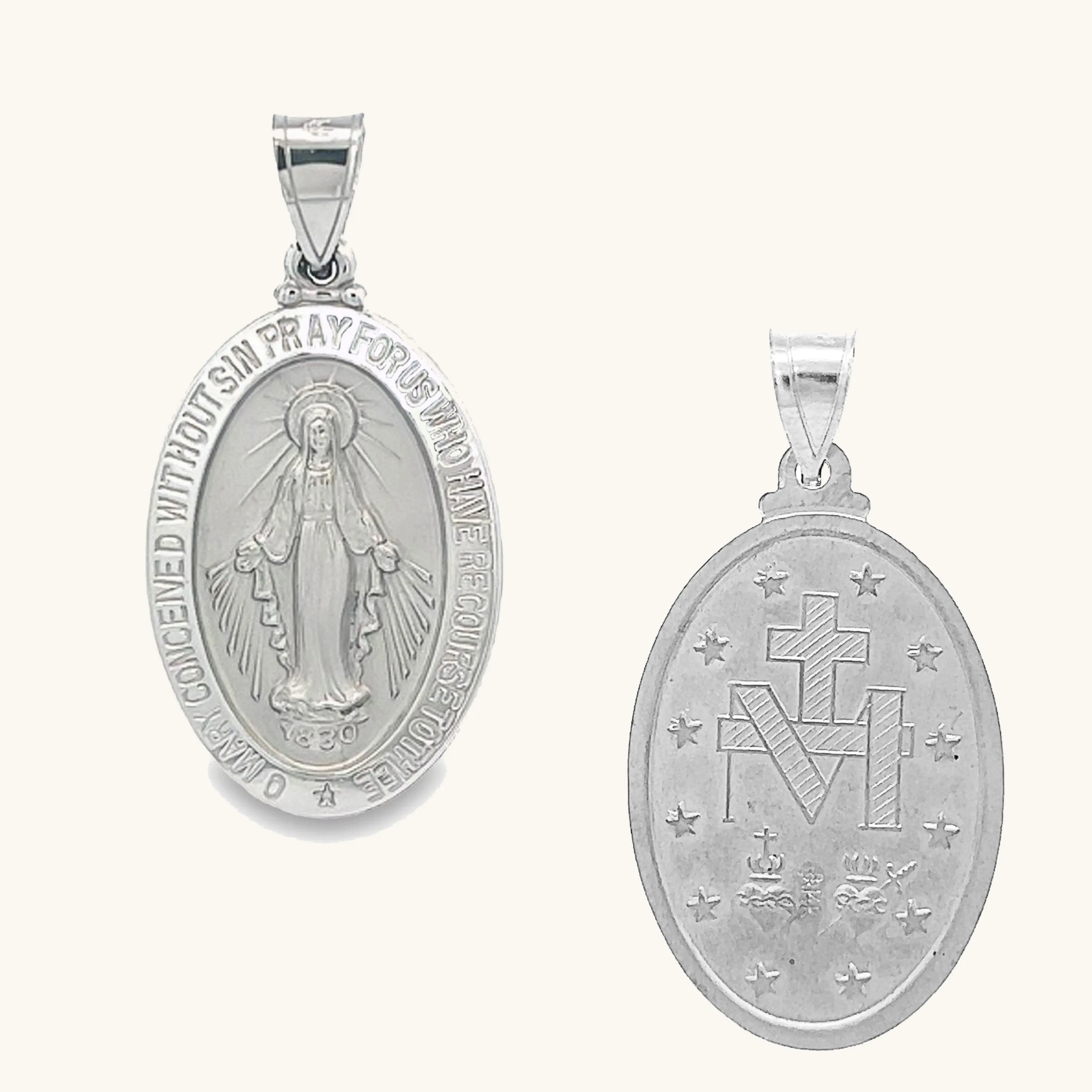 SOLID 14K GOLD MIRACULOUS MEDAL | OVAL