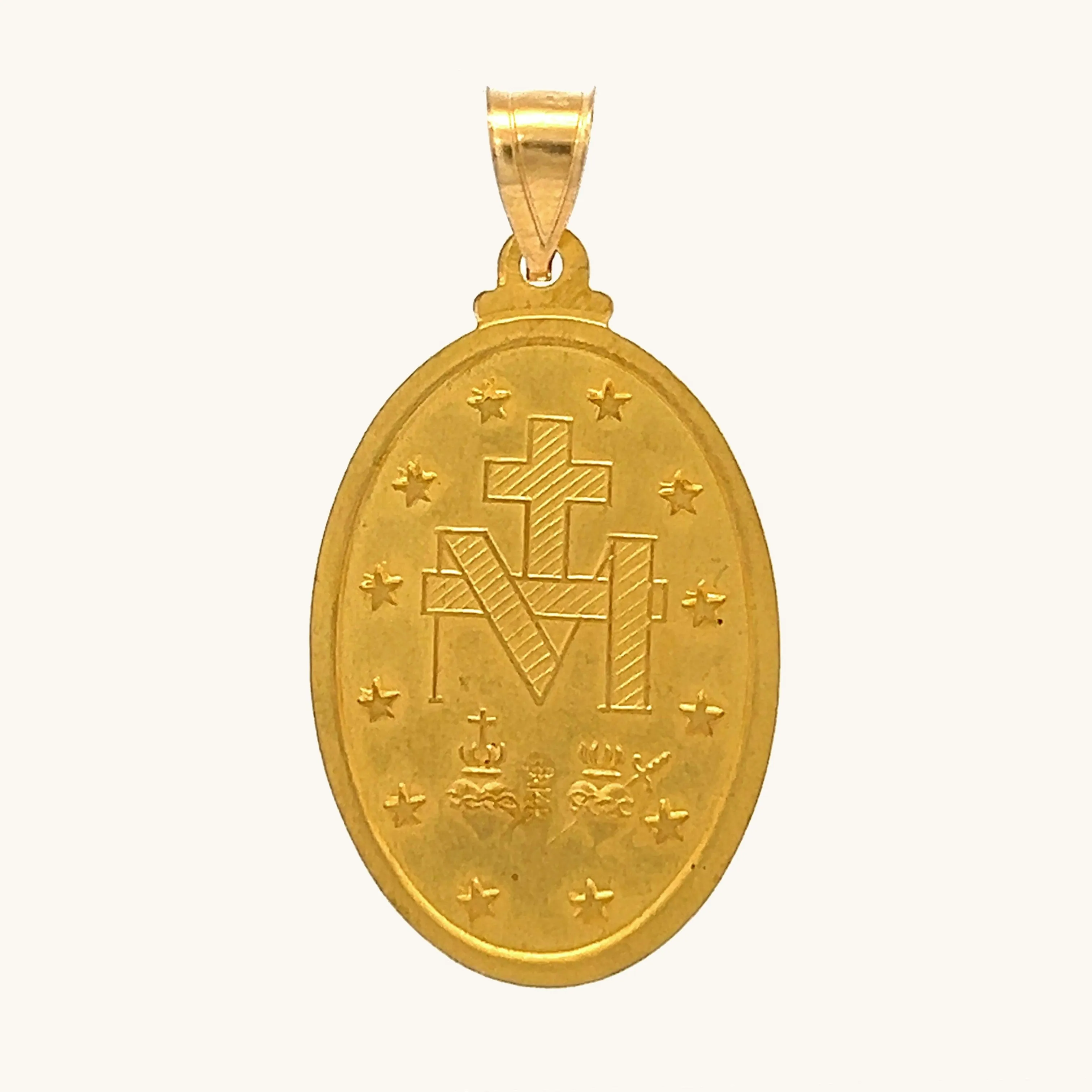 SOLID 14K GOLD MIRACULOUS MEDAL | OVAL