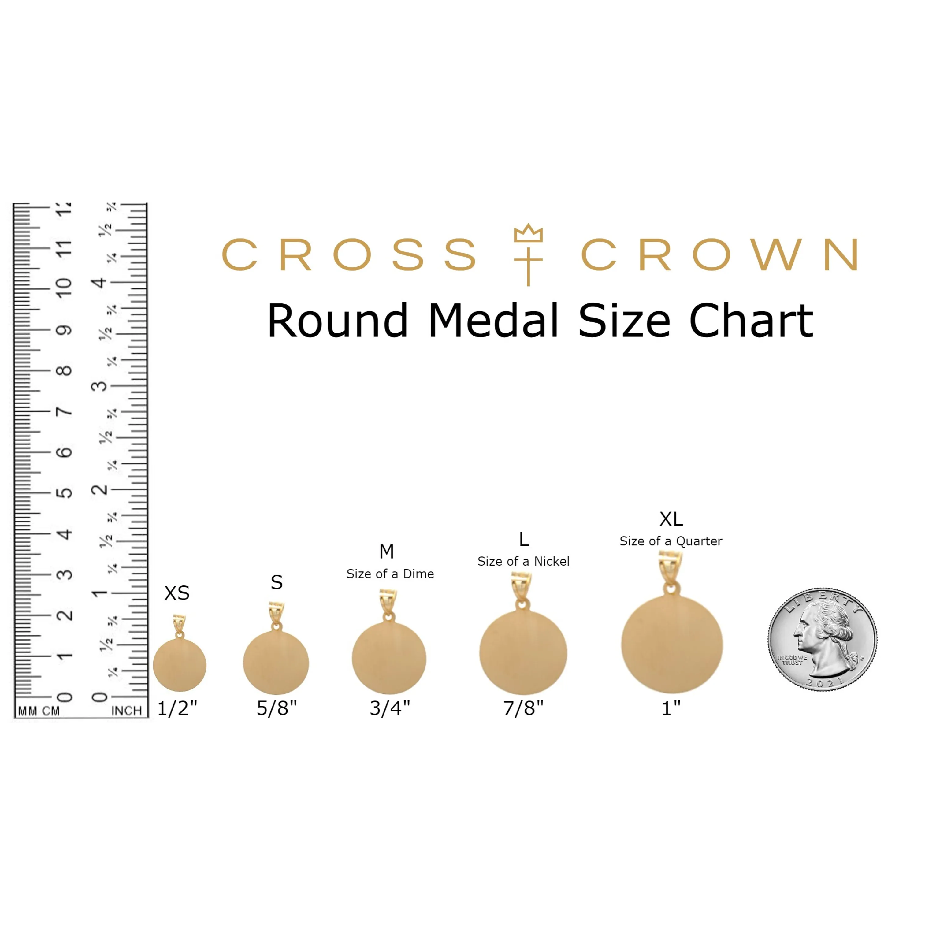 SOLID 14K GOLD MIRACULOUS MEDAL | ROUND
