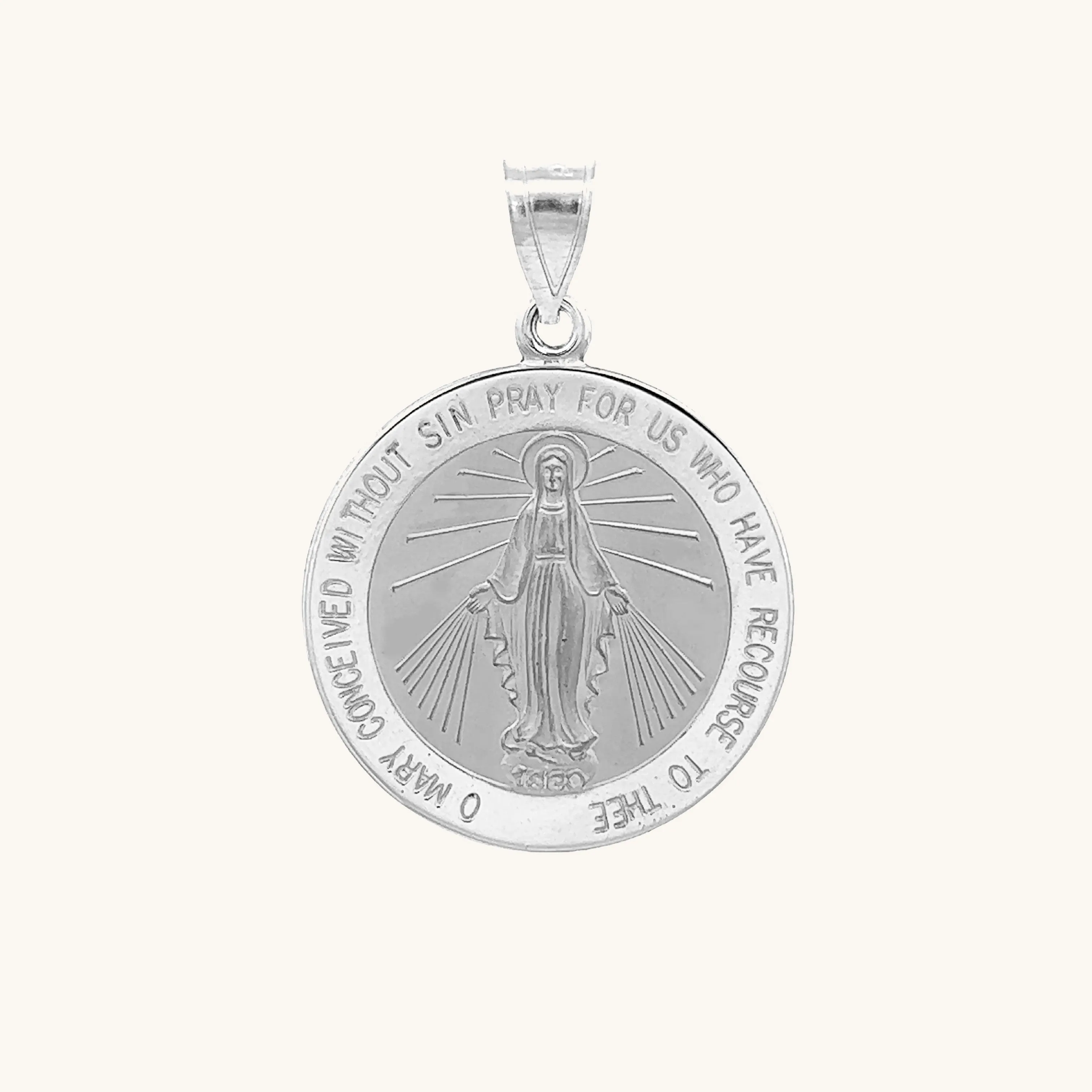 SOLID 14K GOLD MIRACULOUS MEDAL | ROUND