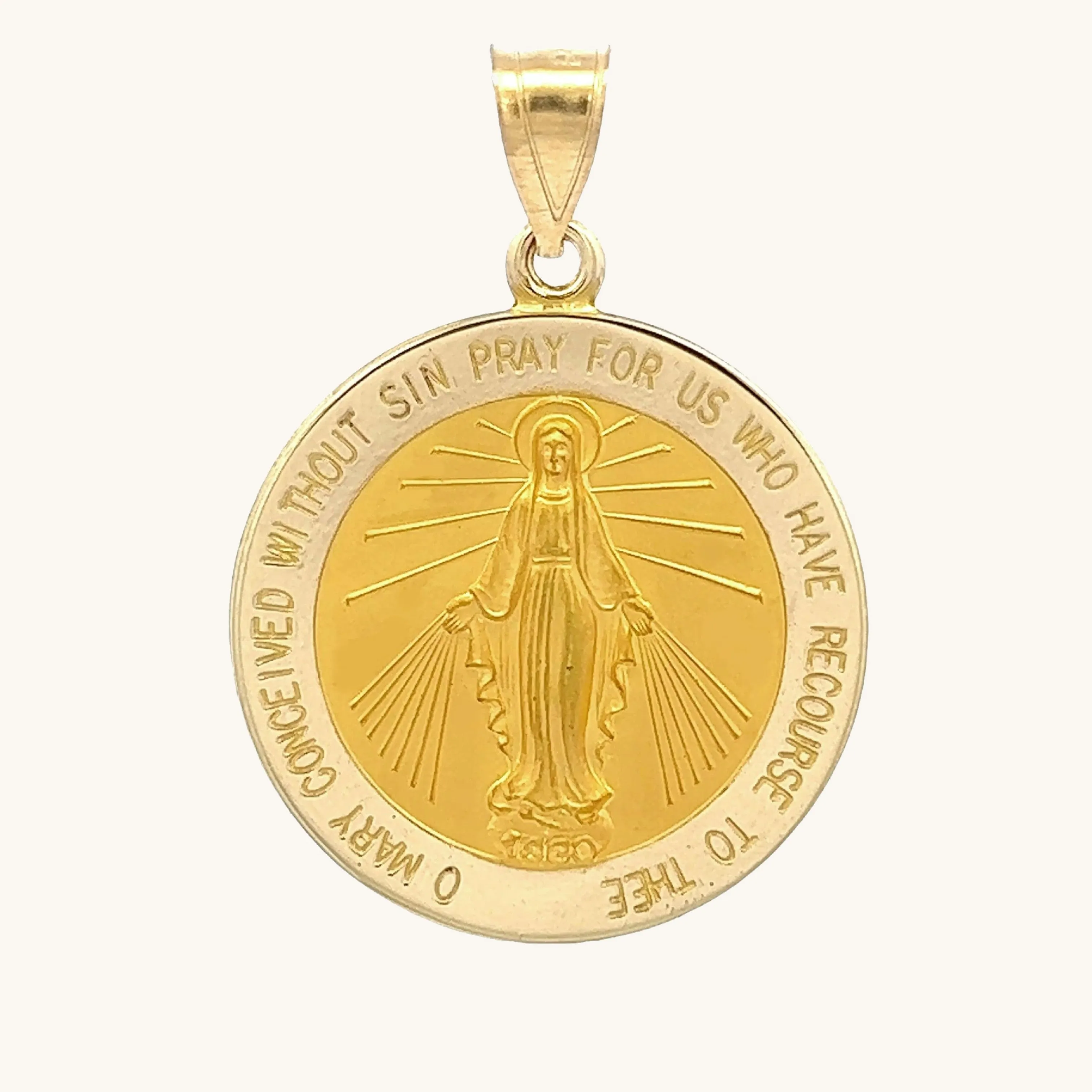 SOLID 14K GOLD MIRACULOUS MEDAL | ROUND