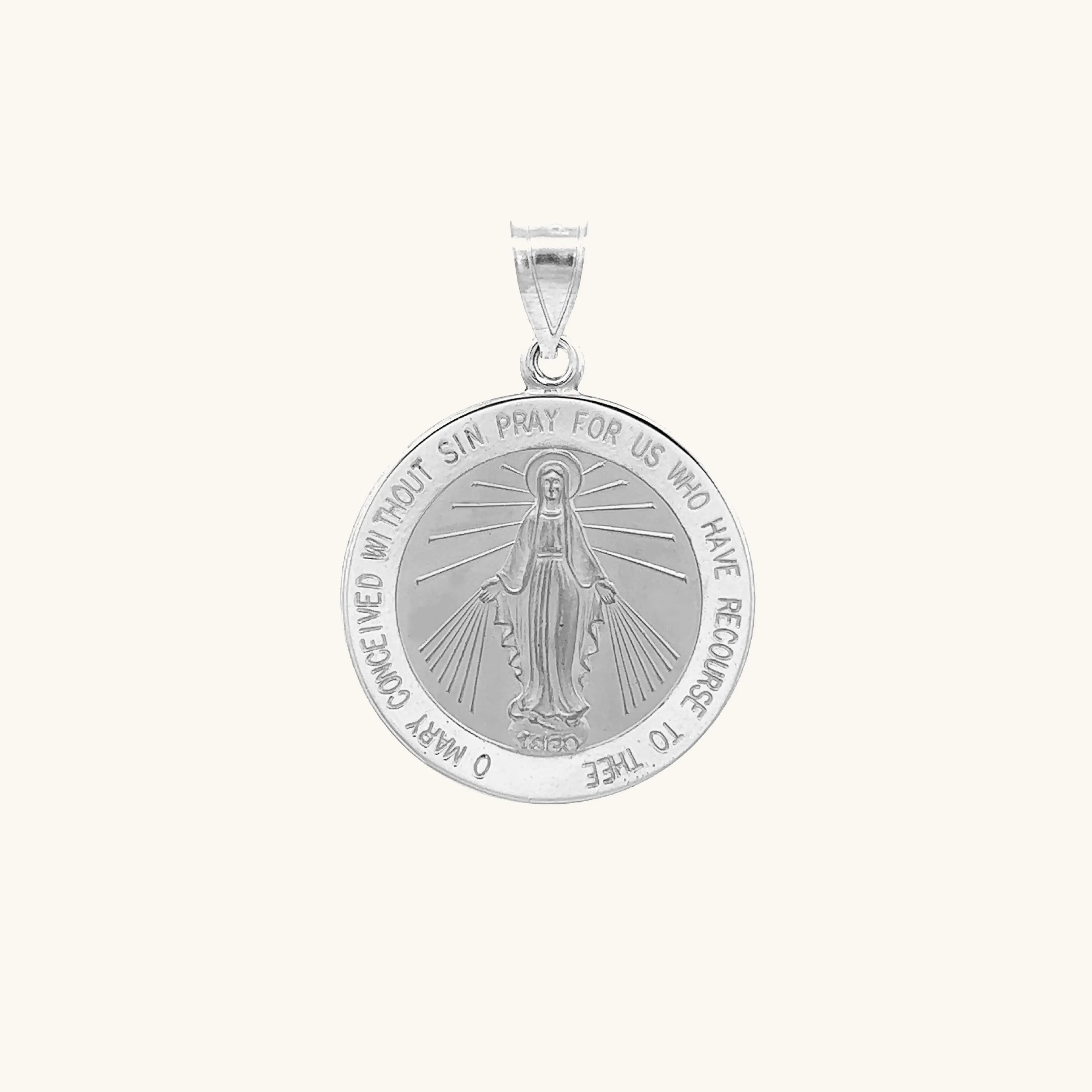 SOLID 14K GOLD MIRACULOUS MEDAL | ROUND