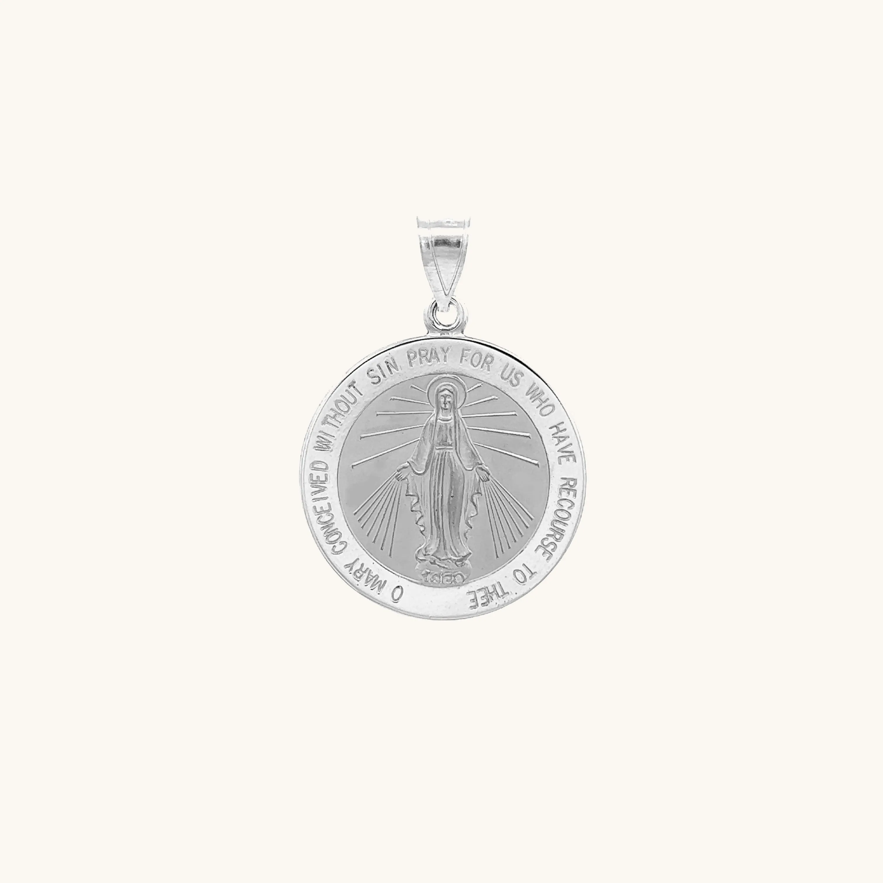 SOLID 14K GOLD MIRACULOUS MEDAL | ROUND