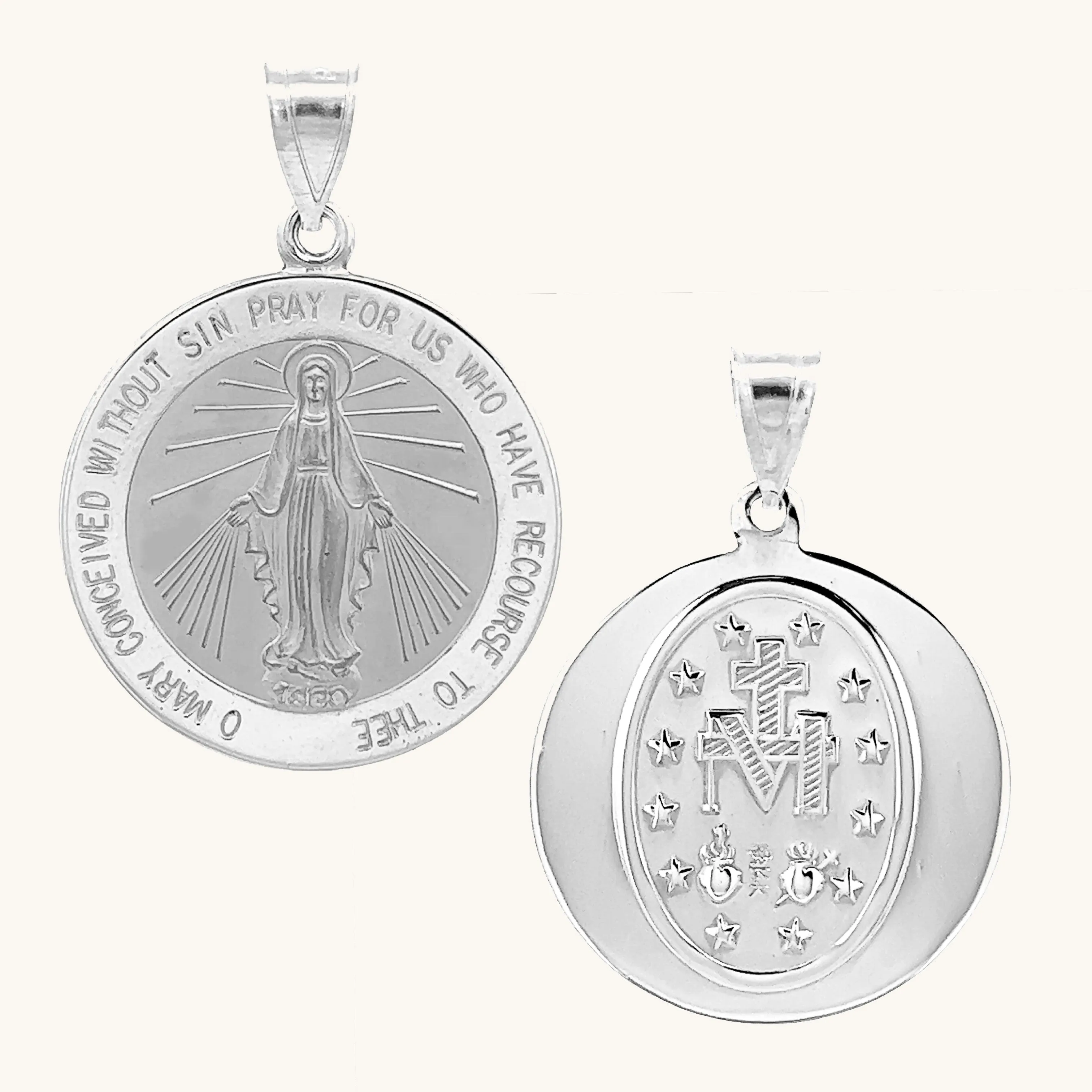 SOLID 14K GOLD MIRACULOUS MEDAL | ROUND