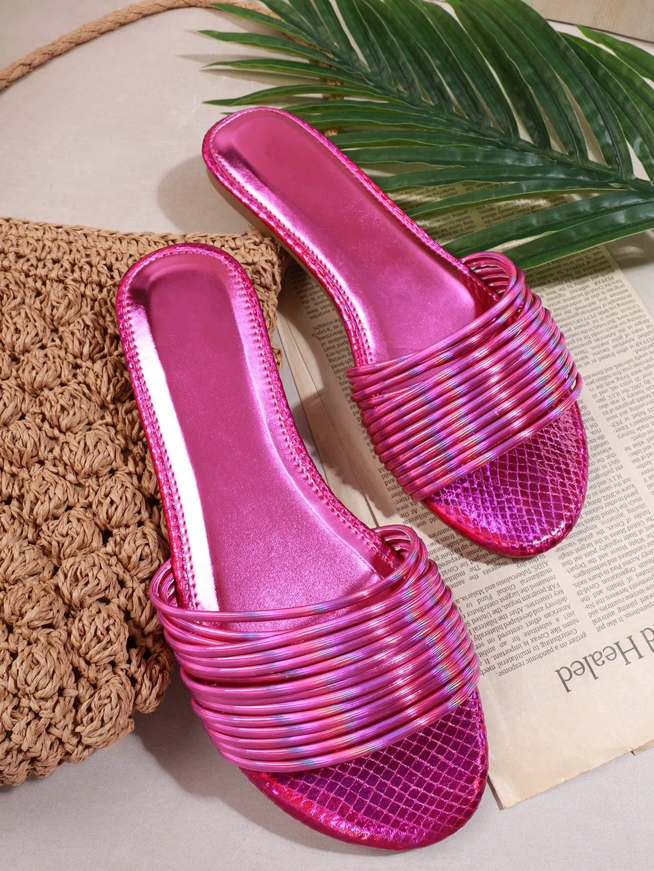 Solid Color Flat Sandals