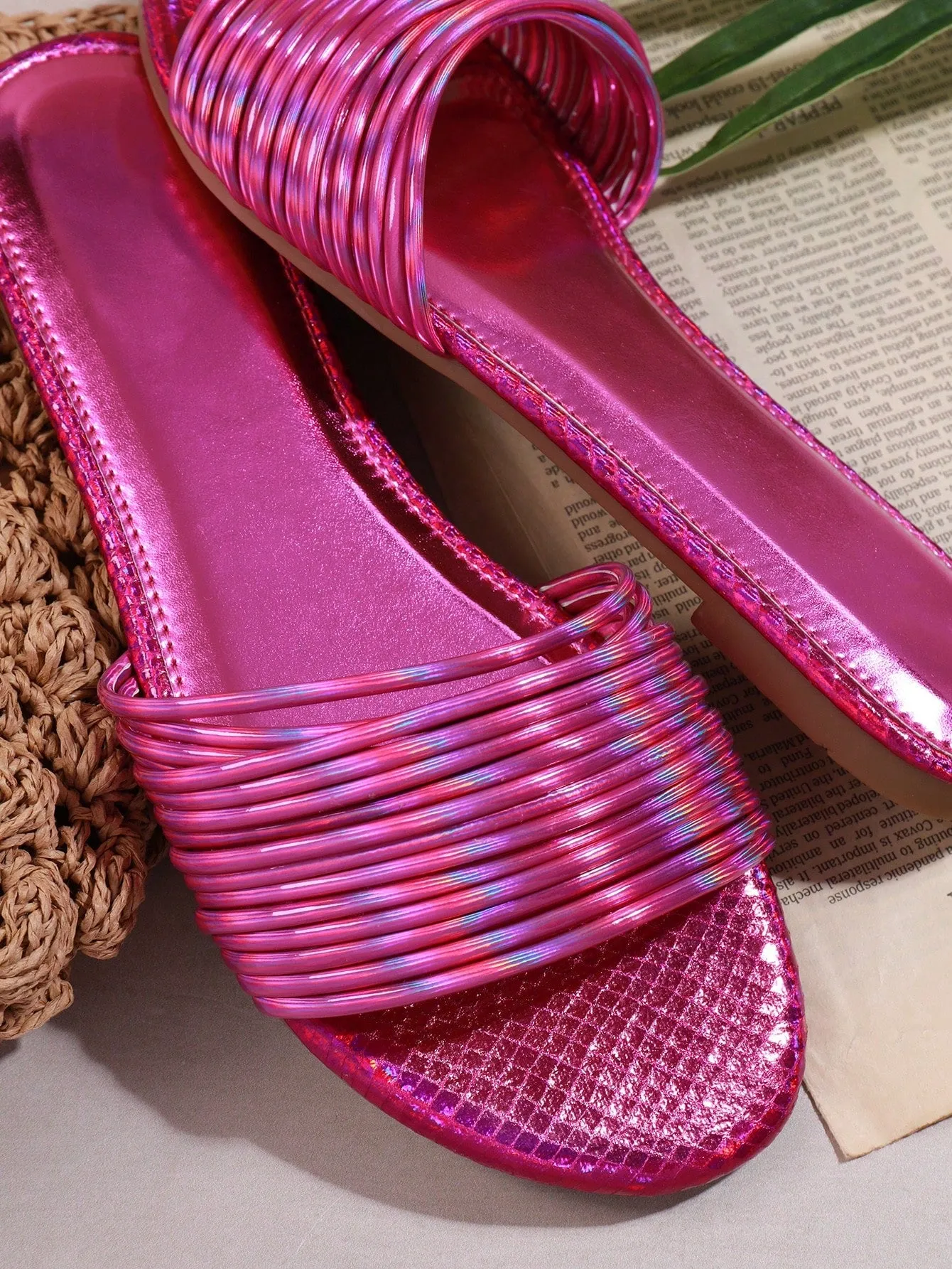 Solid Color Flat Sandals