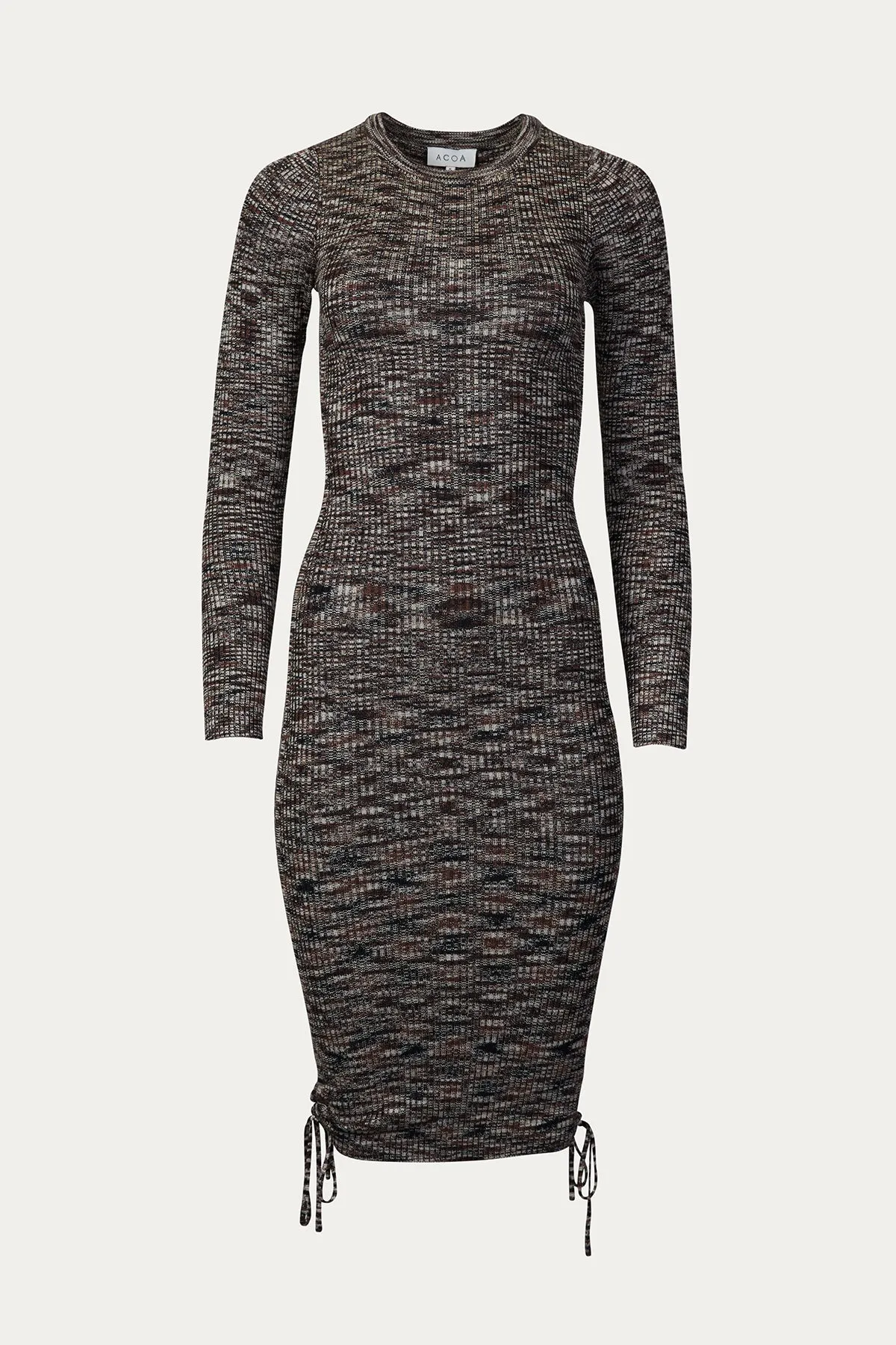 SPACE-DYED RIBBED-KNIT MINI DRESS