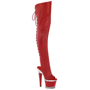 SPECTATOR-3030  Red Faux Leather/Clear-Red Matte