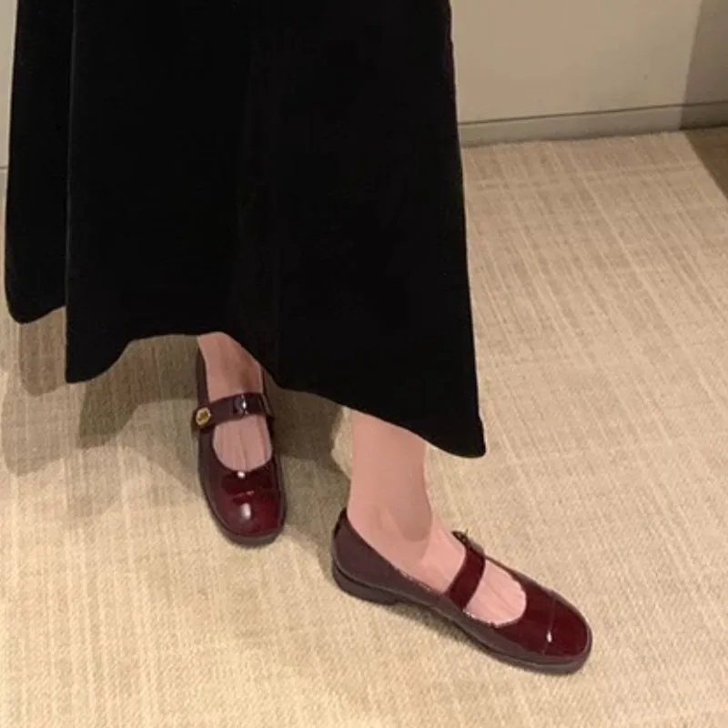 Spring and Summer Buckled Chunky Heel Mary Jane Women's Shoes