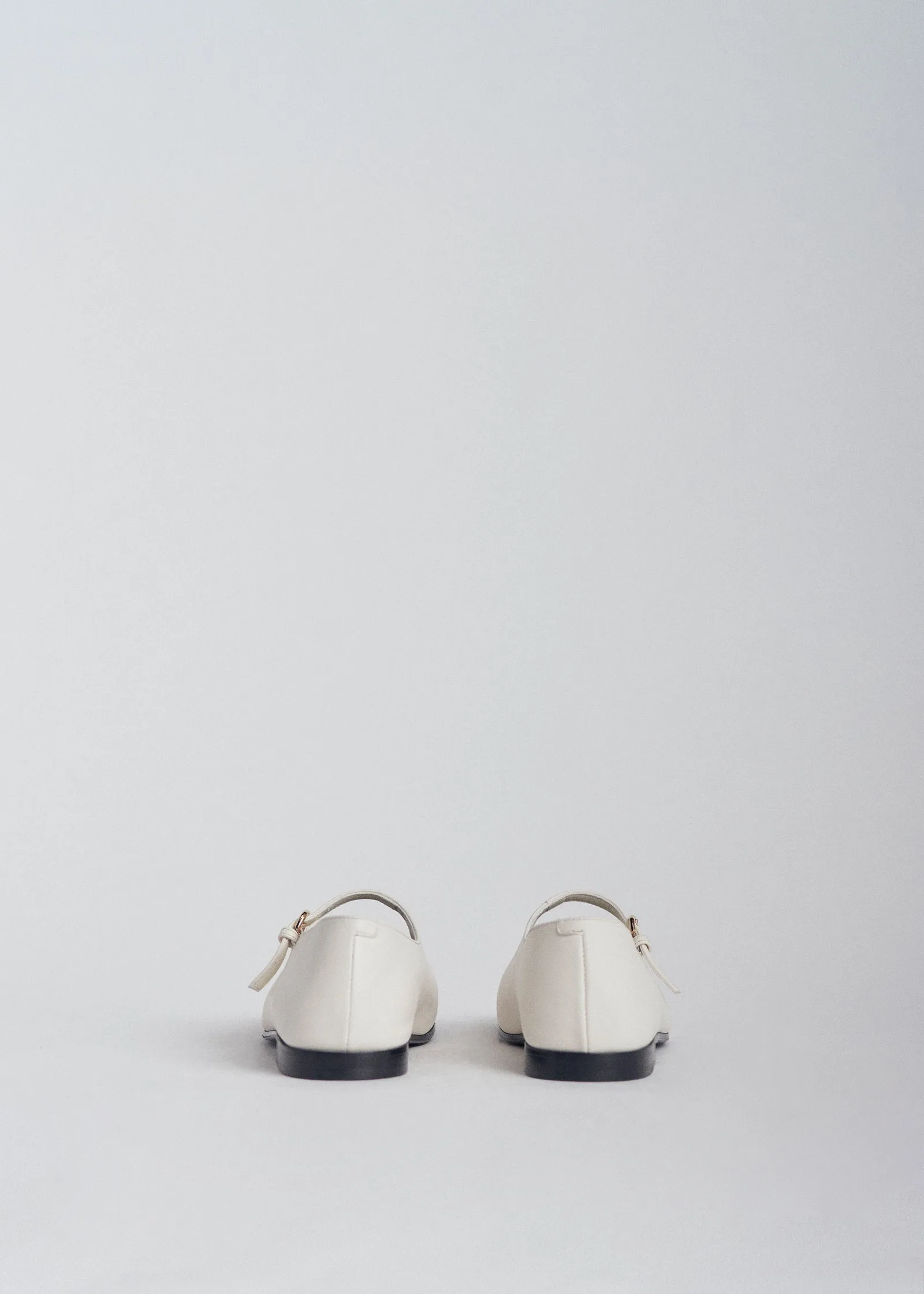 Square Toe Mary Jane in Leather - Ivory