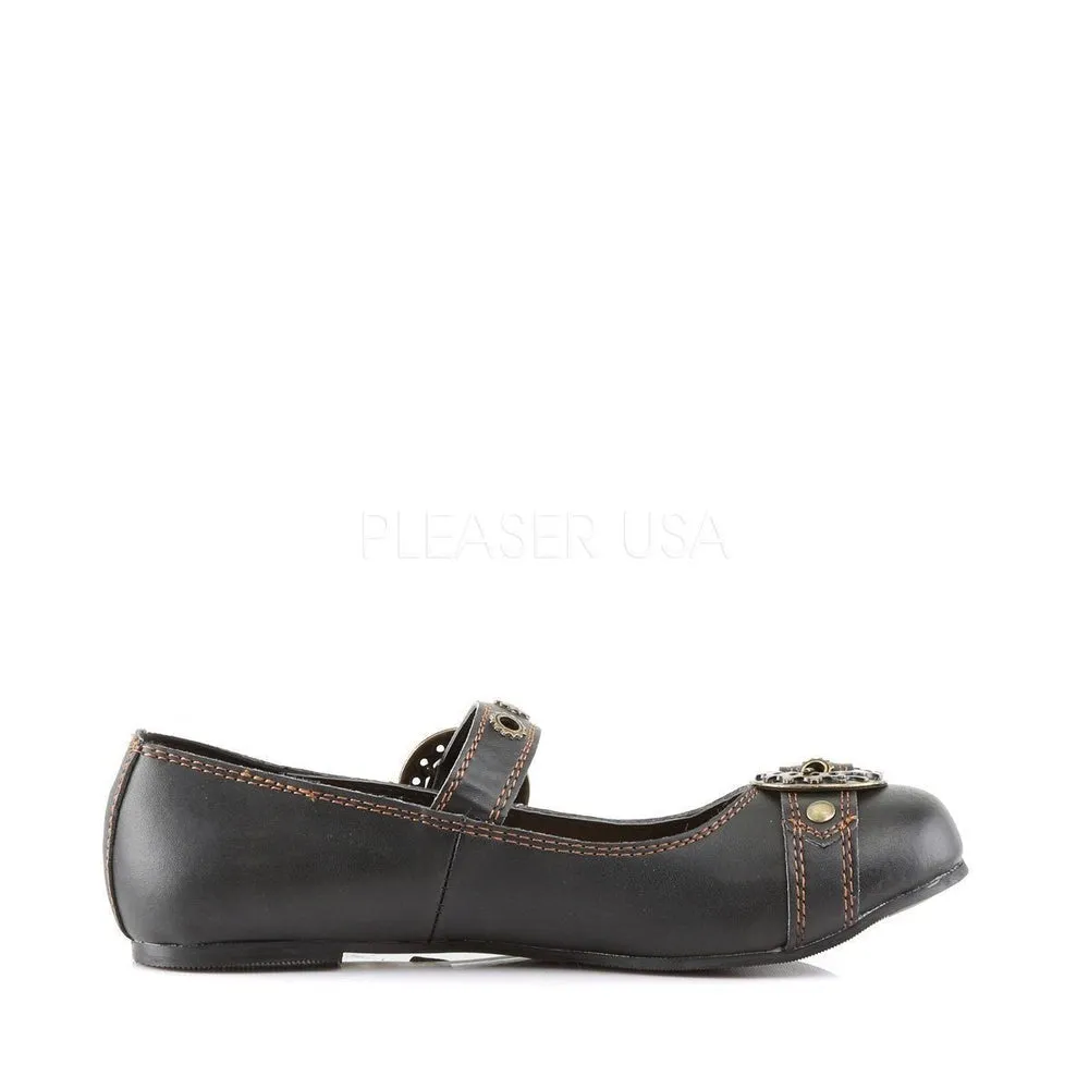 SS-DAISY-09 Flat | Black Faux Leather