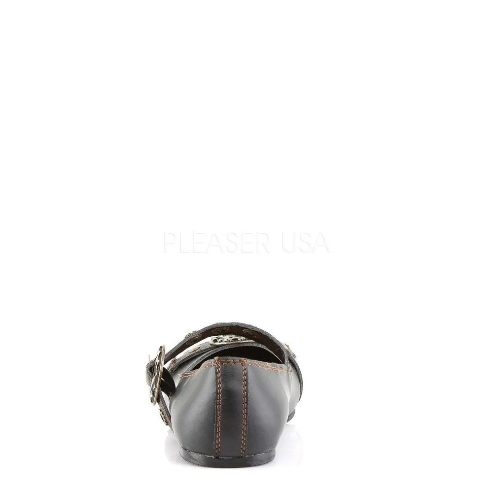 SS-DAISY-09 Flat | Black Faux Leather