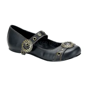 SS-DAISY-09 Flat | Black Faux Leather