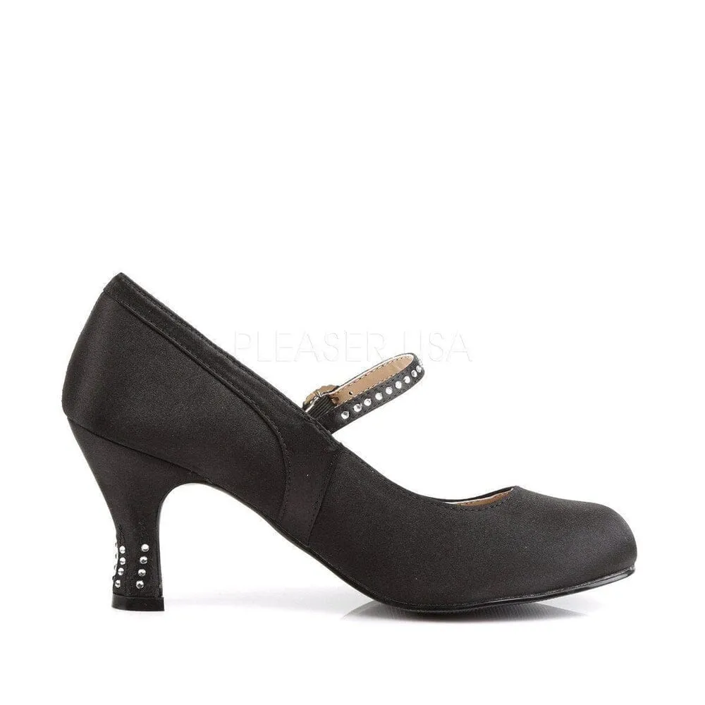 SS-FLAPPER-20 Mary Jane | Black Faux Leather