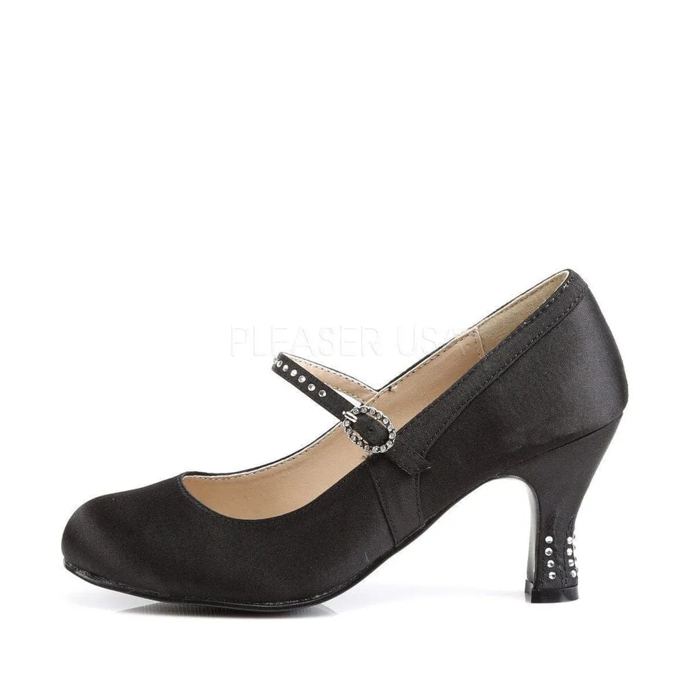SS-FLAPPER-20 Mary Jane | Black Faux Leather