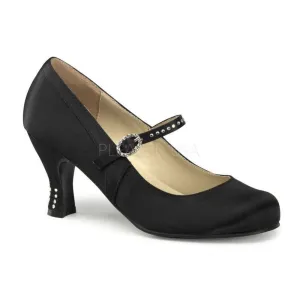 SS-FLAPPER-20 Mary Jane | Black Faux Leather