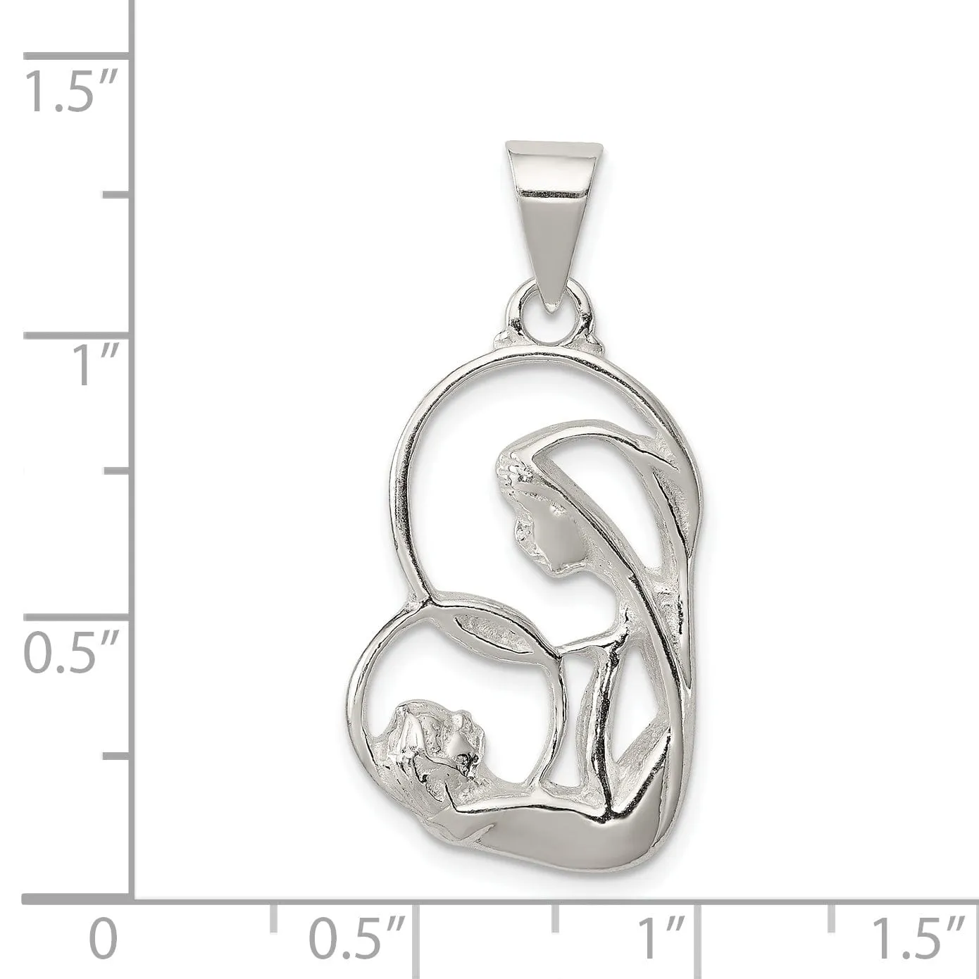 Sterling Silver Blessed Mary Child Jesus Charm