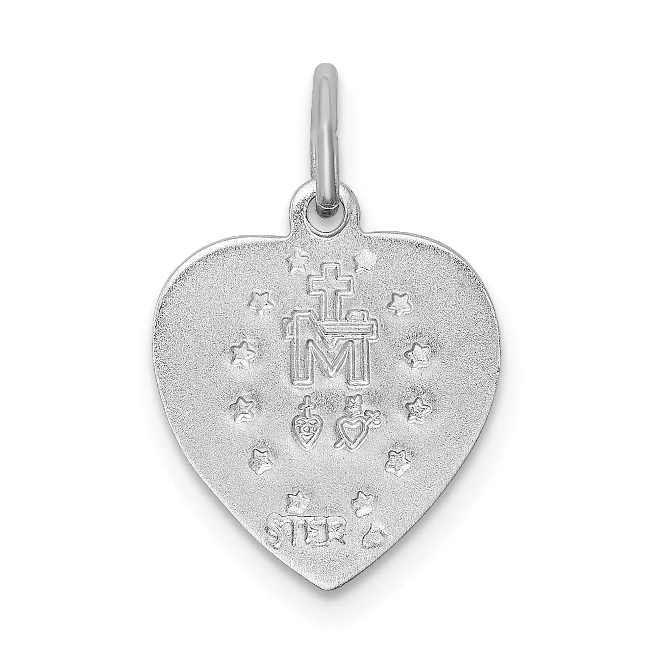 Sterling Silver Miraculous Heart Medal