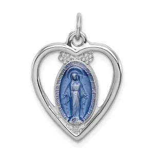 Sterling Silver Miraculous Heart Medal
