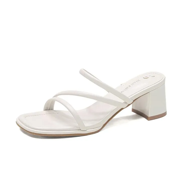 Strappy Block Heeled Sandals For Petite Feet ES37