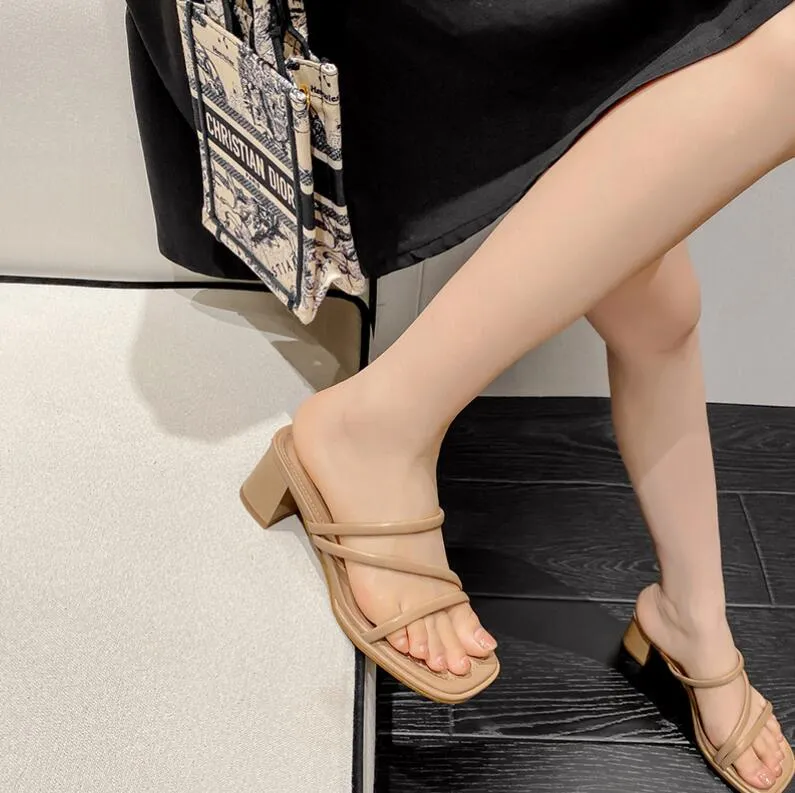 Strappy Block Heeled Sandals For Petite Feet ES37