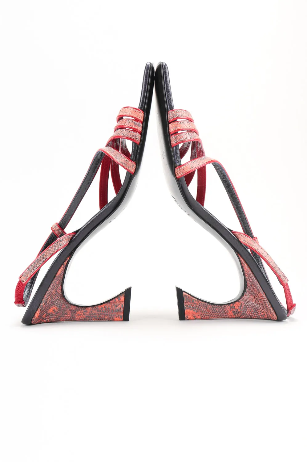 Strappy Square Lizard Sandals