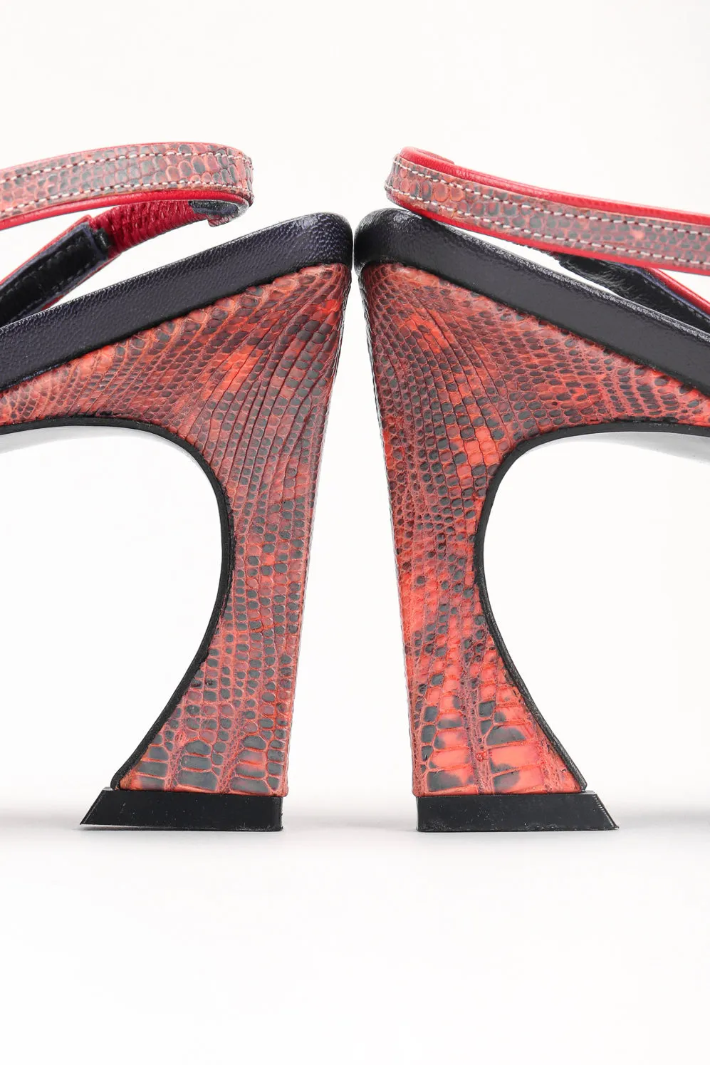 Strappy Square Lizard Sandals