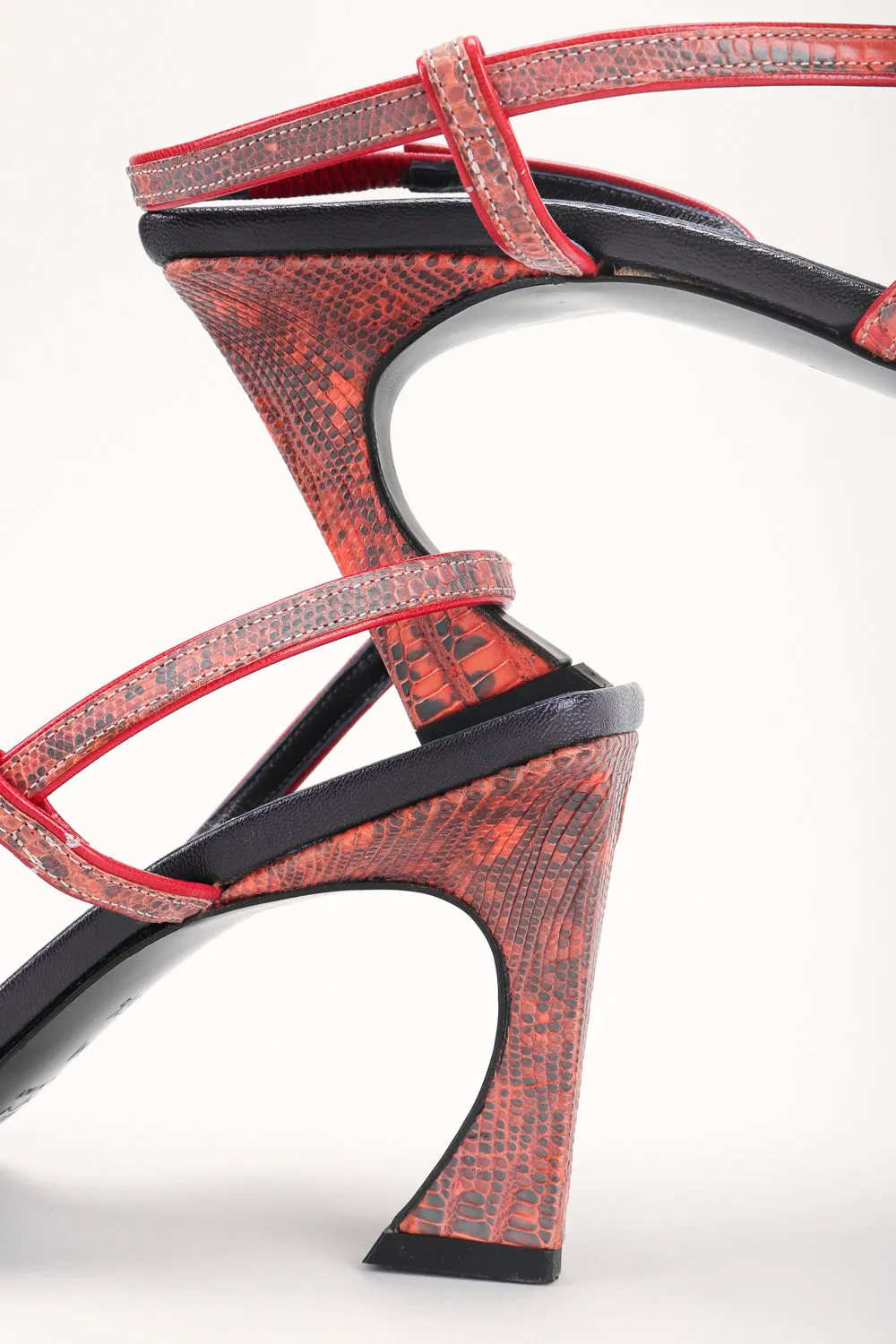 Strappy Square Lizard Sandals