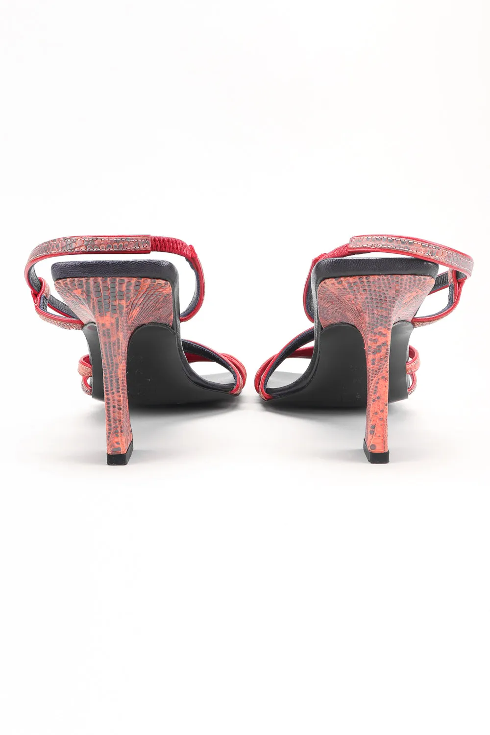 Strappy Square Lizard Sandals