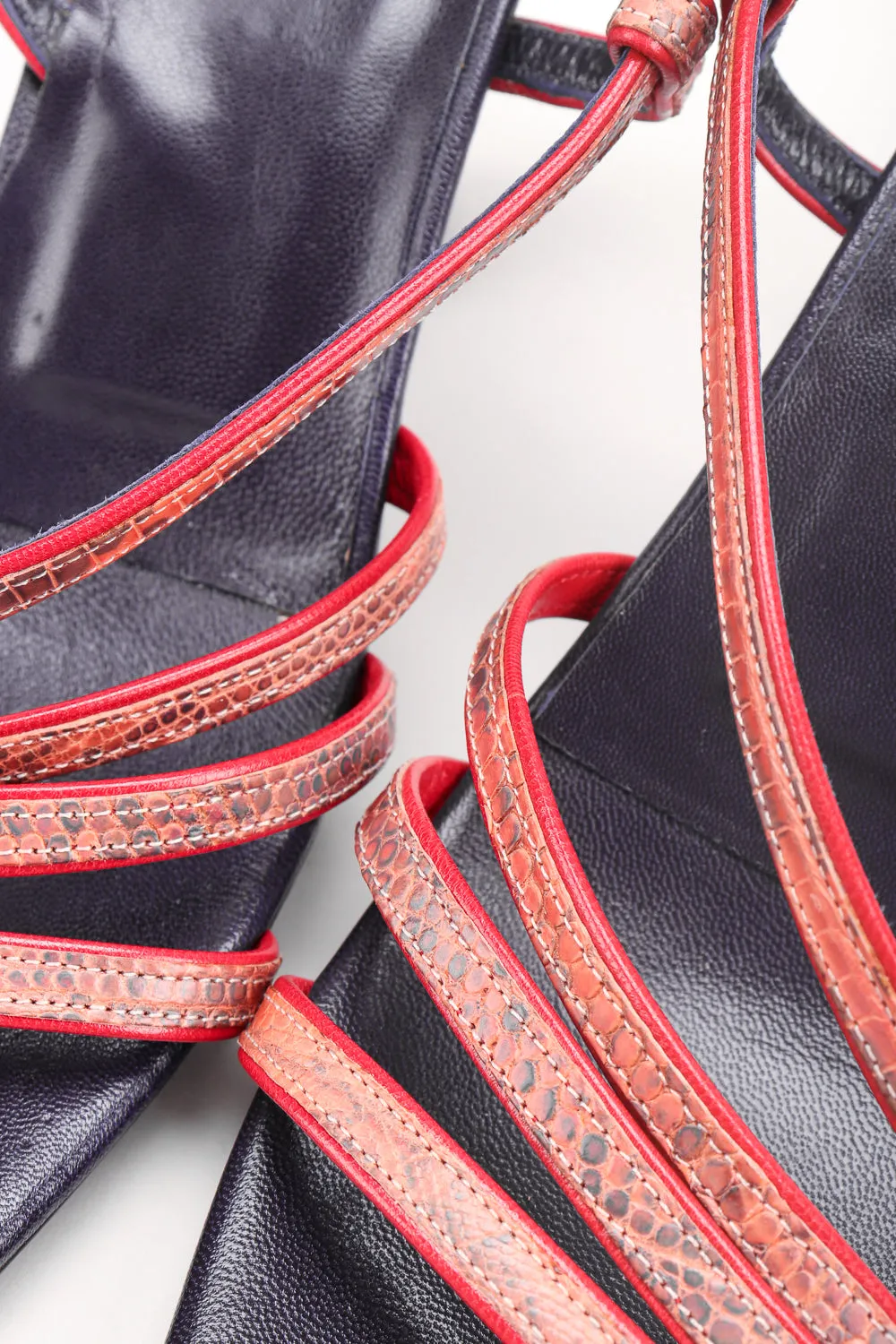 Strappy Square Lizard Sandals